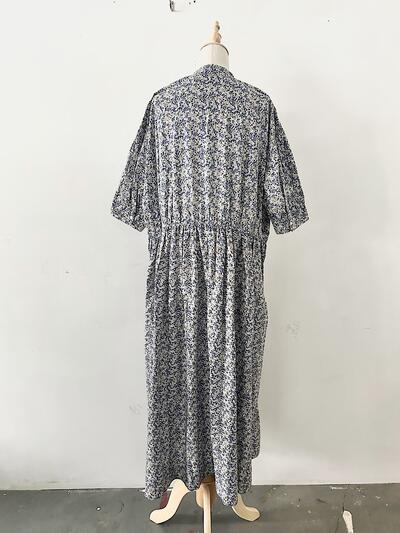 【美品】TOUJOURS 花柄ワンピース ブルー サイズ２ 画像8