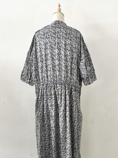 【美品】TOUJOURS 花柄ワンピース ブルー サイズ２ 画像9
