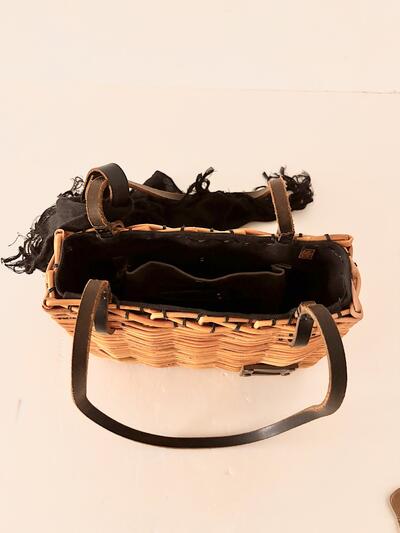 【美品】ebagos.　カゴバッグ　小　黒　リネン被せ  Ladies and gentlemen　 画像7