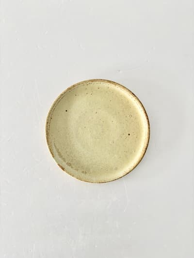 【美品】佐藤敬　プレート7寸　黄粉引　 画像1
