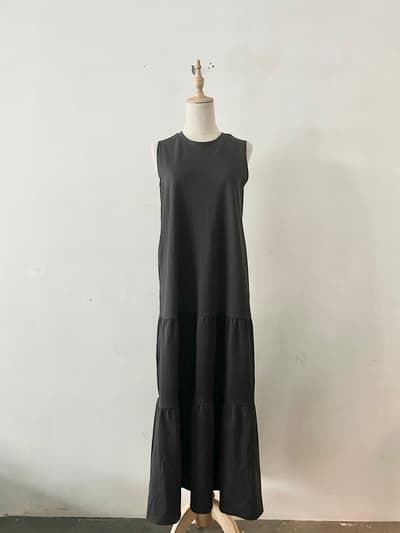 【美品】A DAY IN THE LIFE ティアード ワンピース ダークグレー 画像1