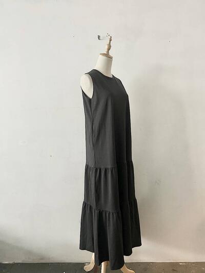 【美品】A DAY IN THE LIFE ティアード ワンピース ダークグレー 画像4