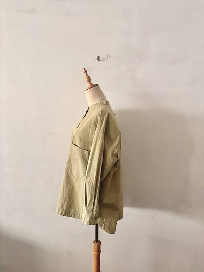 tang タング バンドカラー コットンシャツ モスグリーン サイズ38 画像4