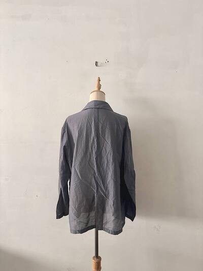 【美品】FUKAYA セルロース混 ダブルジャケット シャツコート シルバーグレー 画像5