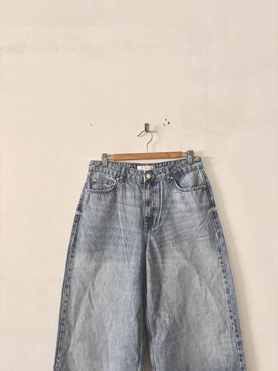 ZARA ザラ ワイドデニムパンツ ライトブルー EUR 40 USA 8 コットン100% 画像2