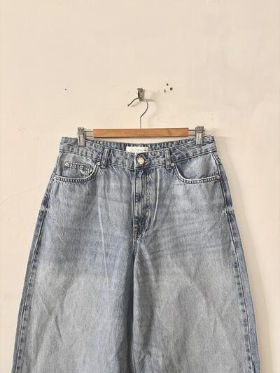 ZARA ザラ ワイドデニムパンツ ライトブルー EUR 40 USA 8 コットン100% 画像3