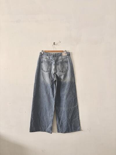 ZARA ザラ ワイドデニムパンツ ライトブルー EUR 40 USA 8 コットン100% 画像4