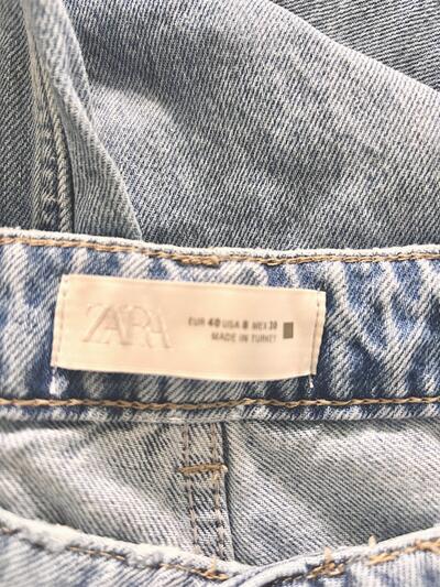 ZARA ザラ ワイドデニムパンツ ライトブルー EUR 40 USA 8 コットン100% 画像7