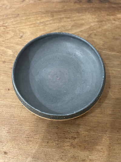【美品】藤居奈菜江　練り込み 5寸鉢　黒　14.5cm　① 画像3