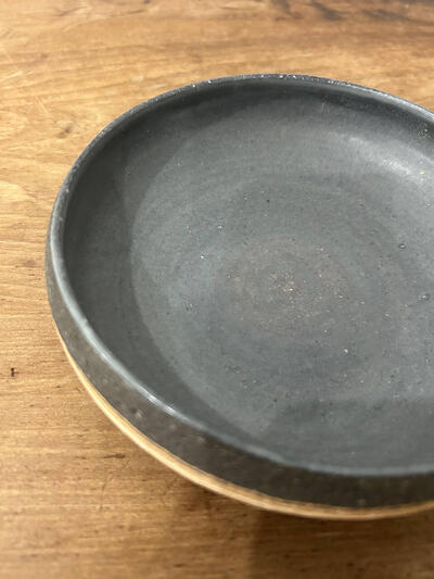 【美品】藤居奈菜江　練り込み 5寸鉢　黒　14.5cm　① 画像5