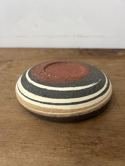 【美品】藤居奈菜江　練り込み 5寸鉢　黒　14.5cm　① 画像8