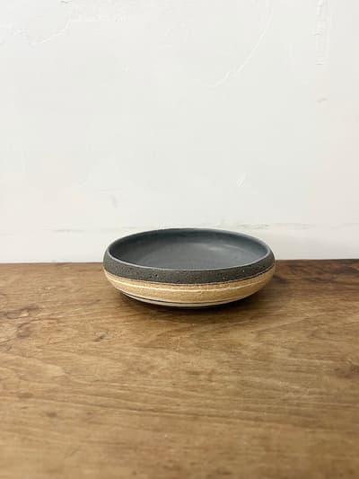 【美品】藤居奈菜江　練り込み 5寸鉢　黒　14.5cm　② 画像1