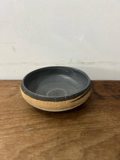 【美品】藤居奈菜江　練り込み 　鉢　黒　11cm　① 画像2