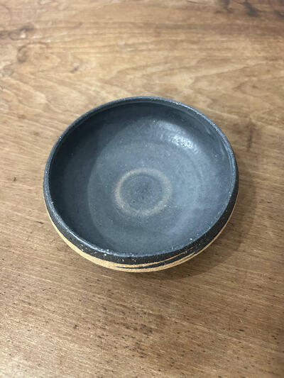 【美品】藤居奈菜江　練り込み 　鉢　黒　11cm　① 画像3