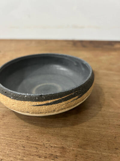 【美品】藤居奈菜江　練り込み 　鉢　黒　11cm　① 画像4