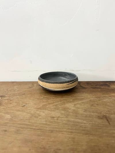 【美品】藤居奈菜江　練り込み 　鉢　黒　11cm　② 画像1