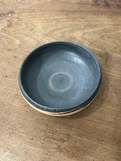 【美品】藤居奈菜江　練り込み 　鉢　黒　11cm　② 画像3