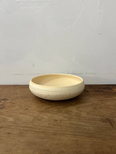 【美品】藤居奈菜江　練り込み 5寸鉢　アイボリー　14.5cm　① 画像1