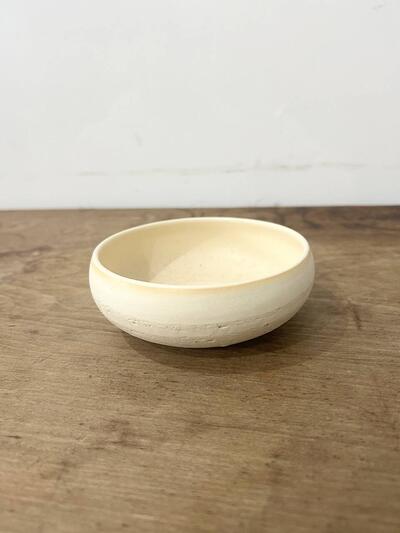 【美品】藤居奈菜江　練り込み 鉢　アイボリー　11cm   ① 画像2