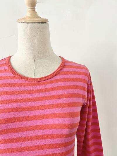 【kids】marimekko ボーダーカットソー  赤ピンク  画像3