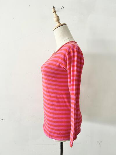 【kids】marimekko ボーダーカットソー  赤ピンク  画像5