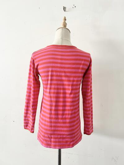 【kids】marimekko ボーダーカットソー  赤ピンク  画像6