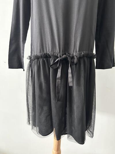 T.yamai paris ワンピース ブラック コットン リヨセル チュール 画像3