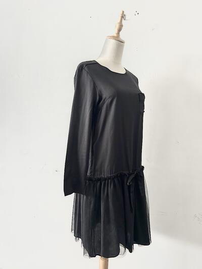T.yamai paris ワンピース ブラック コットン リヨセル チュール 画像5