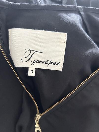 T.yamai paris ワンピース ブラック コットン リヨセル チュール 画像7