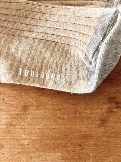 【未使用】TOUJOURS トゥジュー リブタイツ ベージュ 日本製  画像3