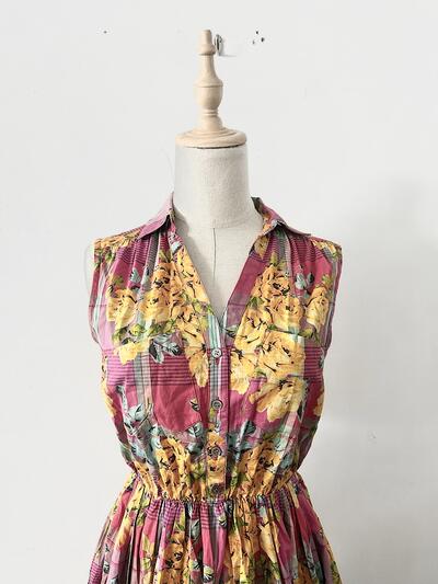 【美品】J.Sloane ノースリーブ 花柄 ワンピース 画像2