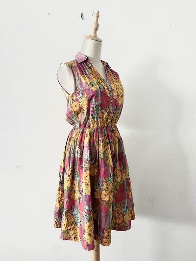 【美品】J.Sloane ノースリーブ 花柄 ワンピース 画像4