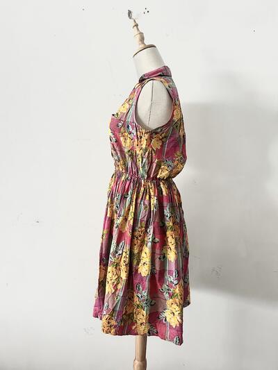 【美品】J.Sloane ノースリーブ 花柄 ワンピース 画像5