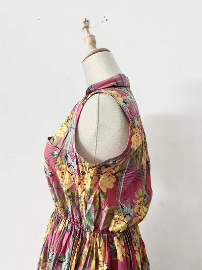 【美品】J.Sloane ノースリーブ 花柄 ワンピース 画像6