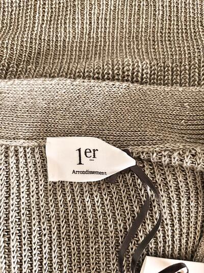 【美品】1er arrondissement リネン畦カーディガン　グレーベージュ　 画像6