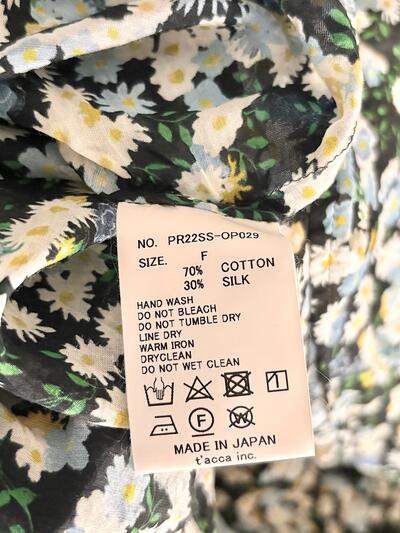 【美品 】loomer コットンシルク フラワー柄 チュニックワンピース 黒 F 画像7