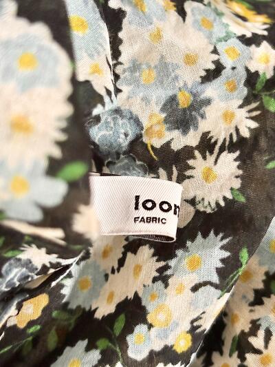 【美品 】loomer コットンシルク フラワー柄 チュニックワンピース 黒 F 画像8
