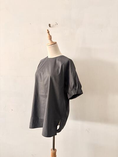 【未使用タグ付】 theory luxe  CRISP LINEN 半袖プルオーバー 38　グレー　 画像3