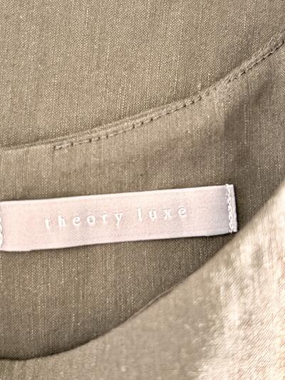 【美品】theory luxe  CRISP LINEN 半袖プルオーバー 38　グリーン　 画像8