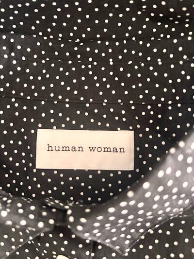 【美品】HUMAN WOMAN  コットン　ドット柄　長袖シャツ 画像7