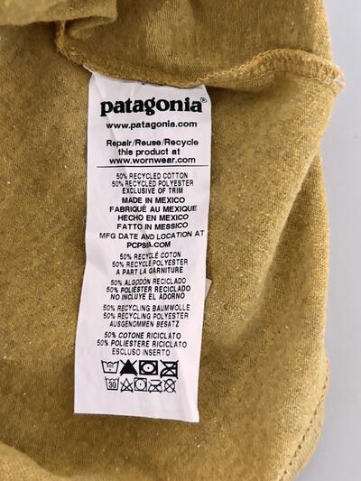 PATAGONIA  リスポンシビリティ Tシャツ マスタードイエロー Sサイズ ポケット付 画像7