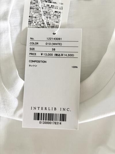 【未使用】SACRA サクラ コットン Tシャツ ホワイト 38 定価14300円 画像8