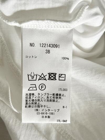 【未使用】SACRA サクラ コットン Tシャツ ホワイト 38 定価14300円 画像9