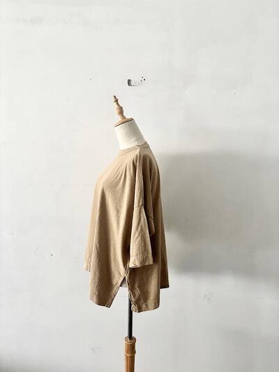 【美品】45Rコットン100% ゆったりドルマンカットソー モカベージュ 画像5