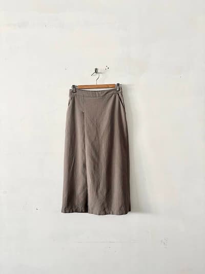 【美品】evam eva コットンラップスカート グレー M 定価2.4万