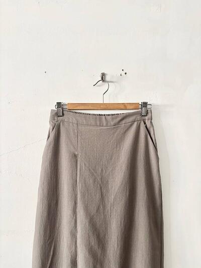 【美品】evam eva コットンラップスカート グレー M 定価2.4万 画像2
