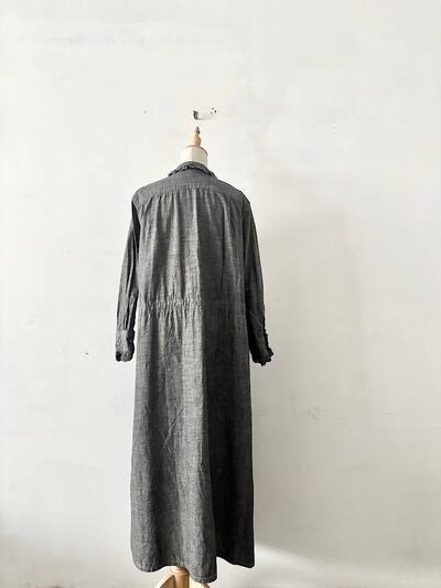 【美品】45R ダンガリーカットワークのフリルドレス 画像9