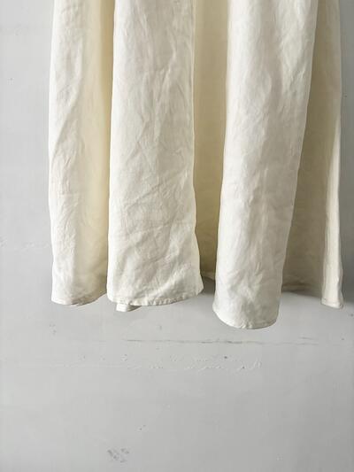 【美品】Short fingerリネン ギャザースカート アイボリー 白系 画像4