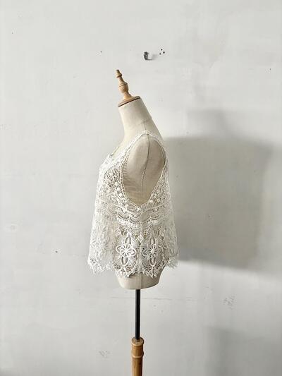 【美品】JOURNAL STANDARD LUXE レースMIXノースリーブブラウス　白　2025ss　 画像4