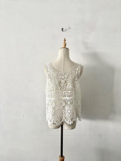 【美品】JOURNAL STANDARD LUXE レースMIXノースリーブブラウス　白　2025ss　 画像5